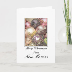 Carte de Noël du Nouveau-Mexique avec ornements