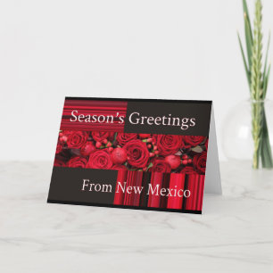 Carte de Noël du Nouveau-Mexique avec roses