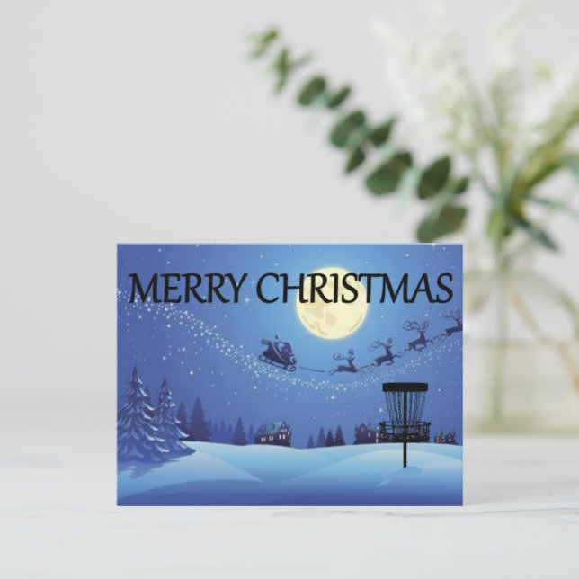 Carte de Noël du panier de golf de disque (Debout devant)