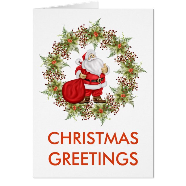 Carte de Noël du Père Noël avec Holly (Devant)