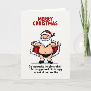 Carte de Noël du Père Noël vilain Blague drôle