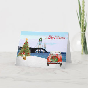 Carte de Noël du pont Mackinac