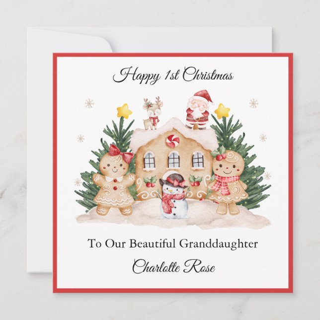 Carte de Noël du premier Noël de fille au Père Noë (Devant)