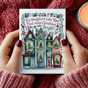 Carte de Noël du quartier Watercolor