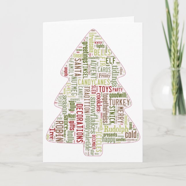 Carte de Noël du sapin moderne (Devant)