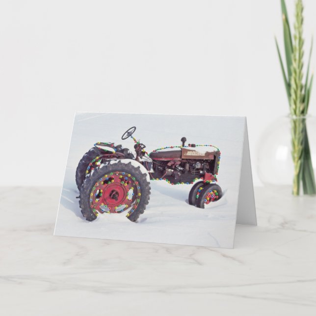 Carte de Noël du tracteur agricole (Devant)