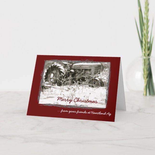 Carte de Noël du Tracteur d'entreprise (Devant)