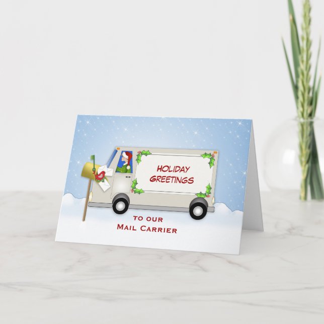 Carte de Noël du transporteur de courrier électron (Devant)
