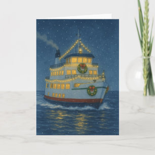 Carte de Noël du traversier de vacances