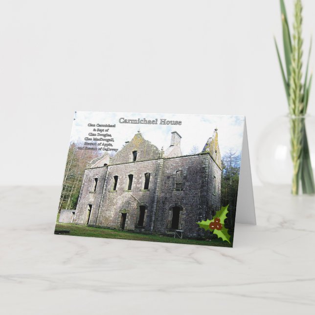 Carte de Noël écossaise Carmichael Clan's Castle (Devant)