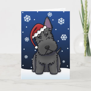 Carte de Noël écossaise Kawaii