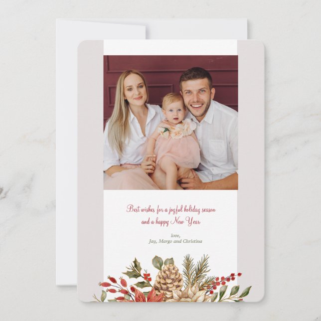 Carte de Noël Elegance Photo Holiday (Devant)