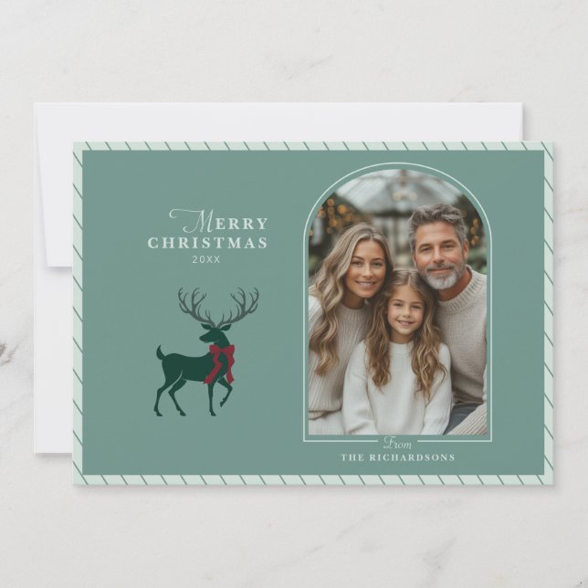 Carte de Noël Elegant Reindeer Arch Photo (Devant)