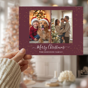 Carte de Noël élégante à 2 photos