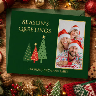 Carte de Noël élégante avec photo de famille et ar