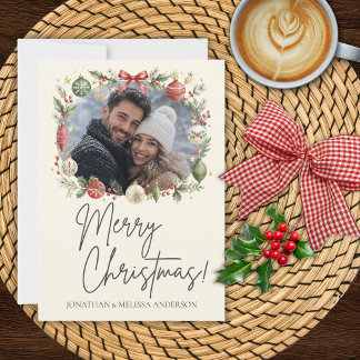 Carte de Noël élégante avec photo personnalisée