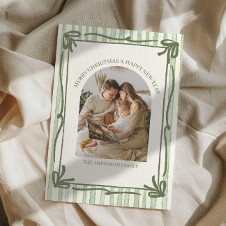 Carte de Noël élégante avec ruban photo
