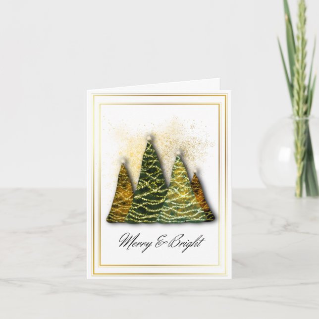 Carte de Noël élégante avec un arbre – Vœux de fêt (Devant)