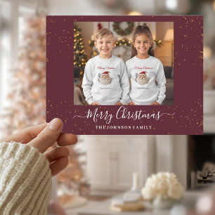 Carte de Noël élégante avec une seule photo