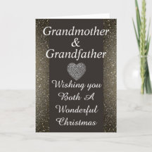 Carte de Noël élégante Grand-mère et grand-père