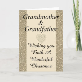 Carte de Noël élégante Grand-mère et grand-père