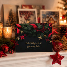 Carte de Noël élégante personnalisable avec couron