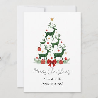 Carte de Noël élégante personnalisée avec un renne