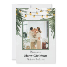 Carte de Noël élégante pour la famille avec pin aq