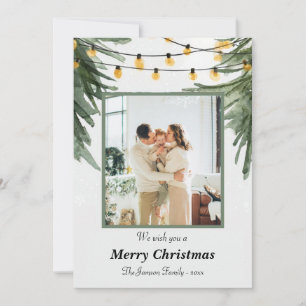 Carte de Noël élégante pour la famille avec pin aq