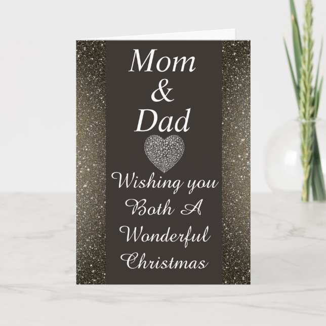 Carte de Noël élégante spéciale maman et papa (Devant)