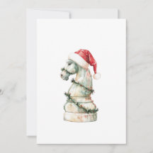 Carte de Noël élégante sur le thème d'échecs – Cav