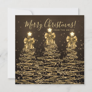 Carte de Noël élégante Vacances d'Or Arbres de Noë