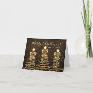 Carte de Noël élégante Vacances Or Arbres de Noël