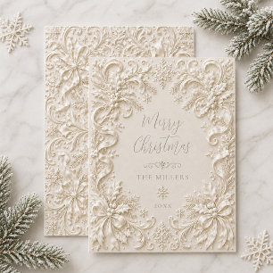Carte de Noël élégante vintage baroque