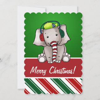 Carte de Noël éléphant
