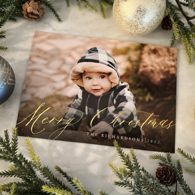 Carte de Noël en aluminium avec texte Joyeux Noël (Créateur téléchargé)