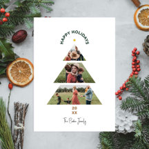 Carte de Noël en collage de photos avec un sapin d
