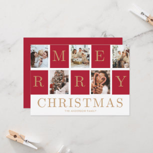 Carte de Noël en collage de photos de famille en o