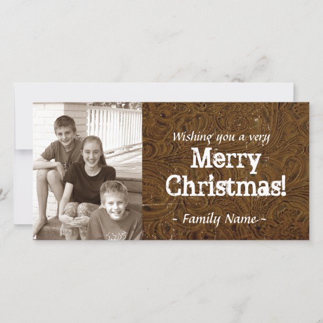Carte de Noël en cuir à outils Brown (Devant)