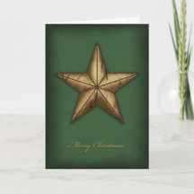 Carte de Noël en étoile sur vert
