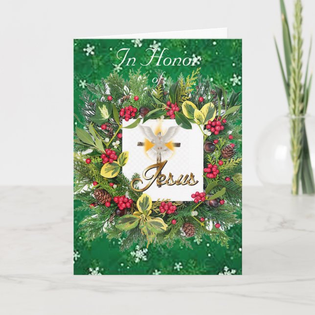 Carte de Noël en l'honneur de Jésus (Devant)