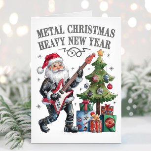 Carte de Noël en métal lourd Père Noël amusante