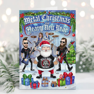 Carte de Noël en métal lourd Père Noël amusante