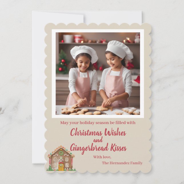 Carte de Noël en pain d'épices avec photo personna (Devant)