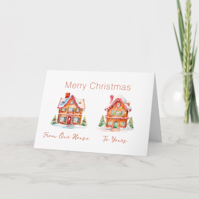 Carte de Noël en pain d'épices "From Our House" (Devant)