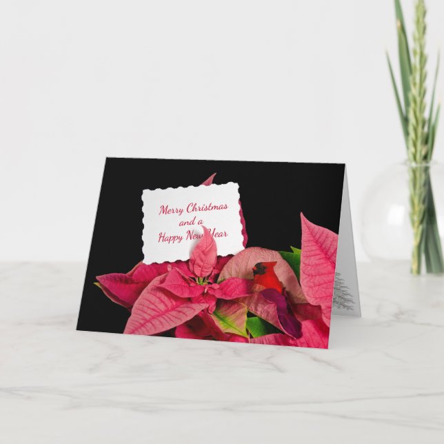 Carte de Noël en Poinsettia (Devant)