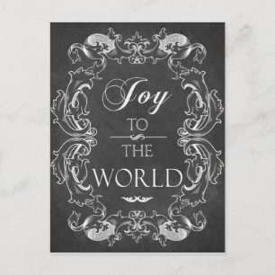 Carte de Noël en tableau noir Joie au monde