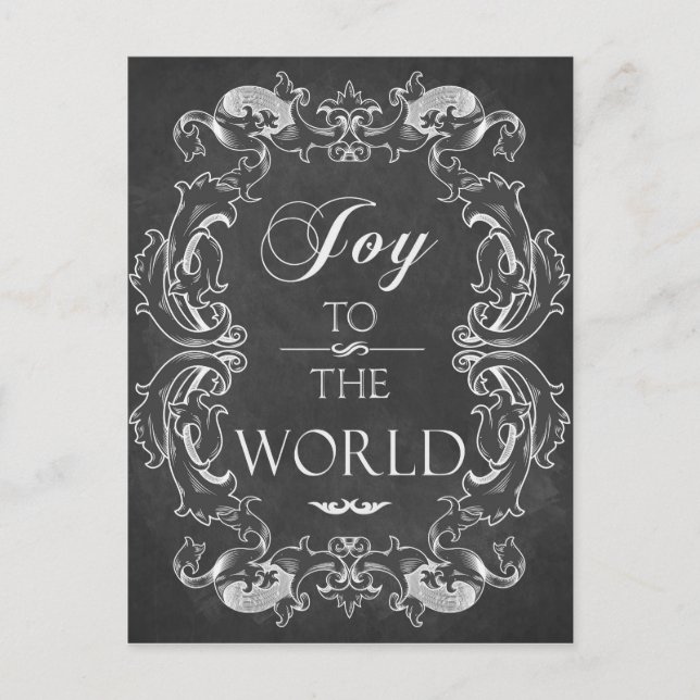 Carte de Noël en tableau noir Joie au monde (Devant)
