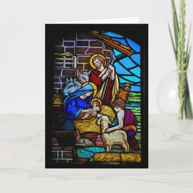 Carte de Noël en verre souillé (Devant)