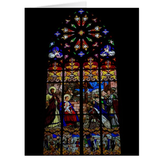 Carte de Noël en verre souillé (Devant)